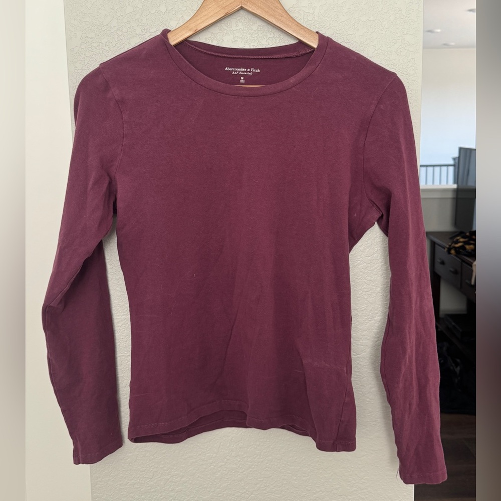 Abercrombie & Fitch Women's Long Sleeve Tee - Berry Plum